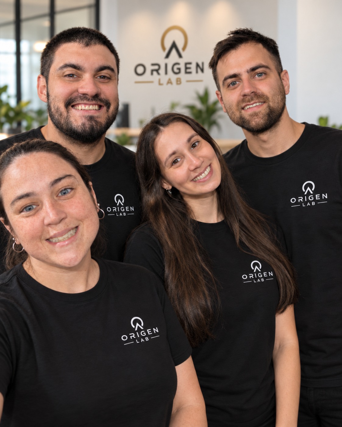 Equipo Origen Lab: Cami, Maxi, Flor y Nico